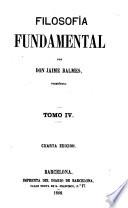 Filosofía fundamental ... Cuarta edicion