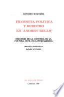 Filosofía, política y derecho en Andrés Bello
