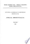 Folia orientalia