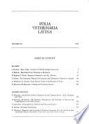 Folia Veterinaria Latina