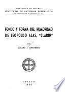 Fondo y forma del humorismo de Leopoldo Alas, Clarín.