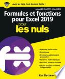 Formules et fonctions pour Excel 2019 Pour les Nuls