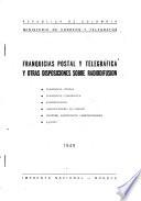 Franquicias postal y telegráfica y otras disposiciones sobre radiodifusión