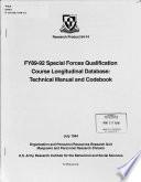 FY89-92 Special Forces Qualification Course Longitudinal Database