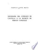 Geografía del condado de Castilla a la muerte de Fernán González