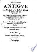 Grandezas, y antiguedades de la isla y ciudad de Cadiz