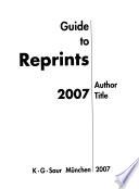 Guide to Reprints 2007