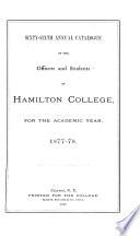 Hamilton College Catalogue