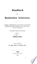 Handbuch der spanischen Litteratur