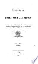 Handbuch der spanischen Litteratur