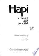 HAPI Thesaurus and Name Authority, 1975-1977