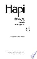 HAPI Thesaurus and Name Authority, 1975-1979