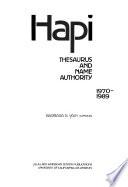 HAPI Thesaurus and Name Authority