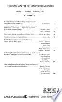 Hispanic Journal of Behavioral Sciences