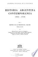 Historia argentina contemporánea, 1862-1930