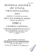 Historia crítica de España y de la cultura Española, compuesta en italiano y en español
