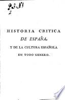 Historia critica de España y de la cultura española