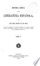 Historia crítica de la literatura española