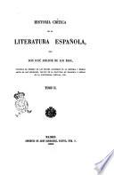 Historia crítica de la literatura española par don José Amador de Los Rios