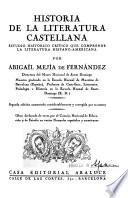 Historia de la literatura castellana