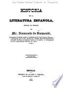 Historia de la literatura espanñola desde mediados del siglo XII hasta nuestros días