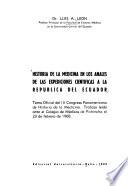 Historia de la medicina en los anales de las expediciones científicas a la República del Ecuador