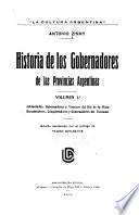 Historia de los gobernadores de las provincias argentinas