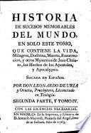 Historia de sucesos memorables del mundo sacada en español por L. de Uria, de la que escribió en francés ---