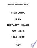 Historia del Rotary Club de Lima, 1920-1955