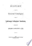 History and General Catalogue of LaGrange Collegiate Institute