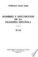 Hombres y documentos de la filosofía española: H-LL