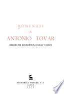 Homenaje a Antonio Tovar ofrecido por sus discípulos