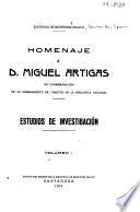 Homenaje a d. Miguel Artigas en conmemoración de su nombramiento de director de la Biblioteca nacional