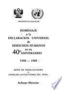 Homenaje a la Declaración Universal de Derechos Humanos en su 40° aniversario, 1948-1988