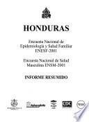 Honduras encuesta nacional de epidemiología y salud familiar ENESF-2001, encuesta nacional de salud masculina ENSM-2001