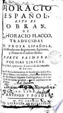 Horacio español, esto es, Obras de Q. Horacio Flacco