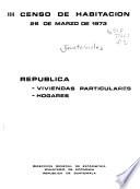 III Censo de habitación, 26 de marzo de 1973