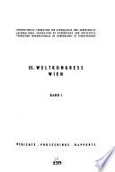 III. [i.e. Dritte] Weltkongress, Wien [3.-9. September 1961]; Berichte