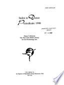 Index to Dance Periodicals 1998
