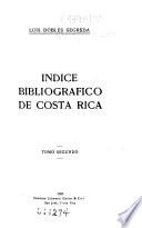 Indice bibliografico de Costa Rica
