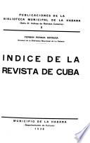Indice de la Revista de Cuba
