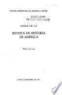 Indice de la revista de historia de América