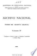 Indice del Archivo Colonial: Caciques e indios, curas y obispos, lazaretos y obras pías