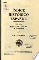Indice histórico español