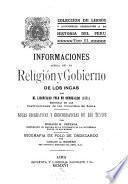 Informaciones acerca de la religión y gobierno de los Incas