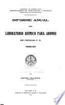 Informe Anual del Laboratorio Químico para Abonos y Alimentos Concentrados para Animales Domesticos, Rio Piedras, P.R