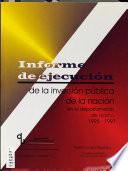 Informe de ejecución de la inversión pública de la nación en el Departamento de ..., 1995-1997: Nariño