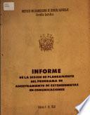 Informe de la Sesion de Planeamiento Del Programa de Adiestramiento de Extensionistas en Comunicaciones