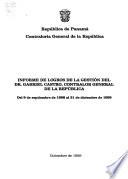 Informe de logros de la gestión del Dr. Gabriel Castro, Contralor General de la República