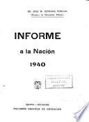 Informe del Ministerio de Educación Pública a la nación